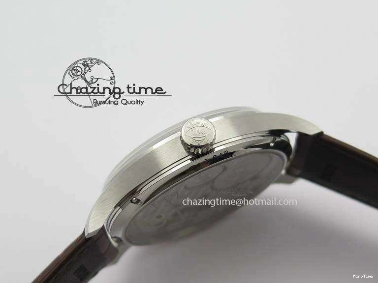 MIROTIME 0122 Sustainable Portuguese IW5444 SS White Dial RG Numbers On Brown Leather Strap A 7256